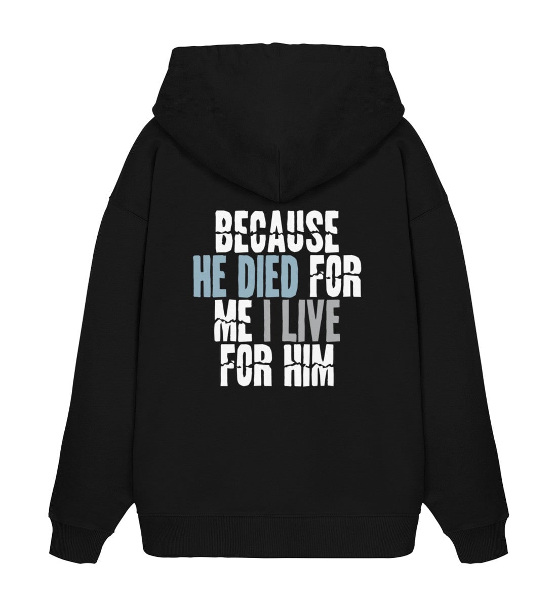 BECAUSE HE DIED STREETWEAR OVERSIZED HOODIE BACKPRINT Slammer Oversize Hoodie 2.0 ST/ST Shirtee Schwarz XS
