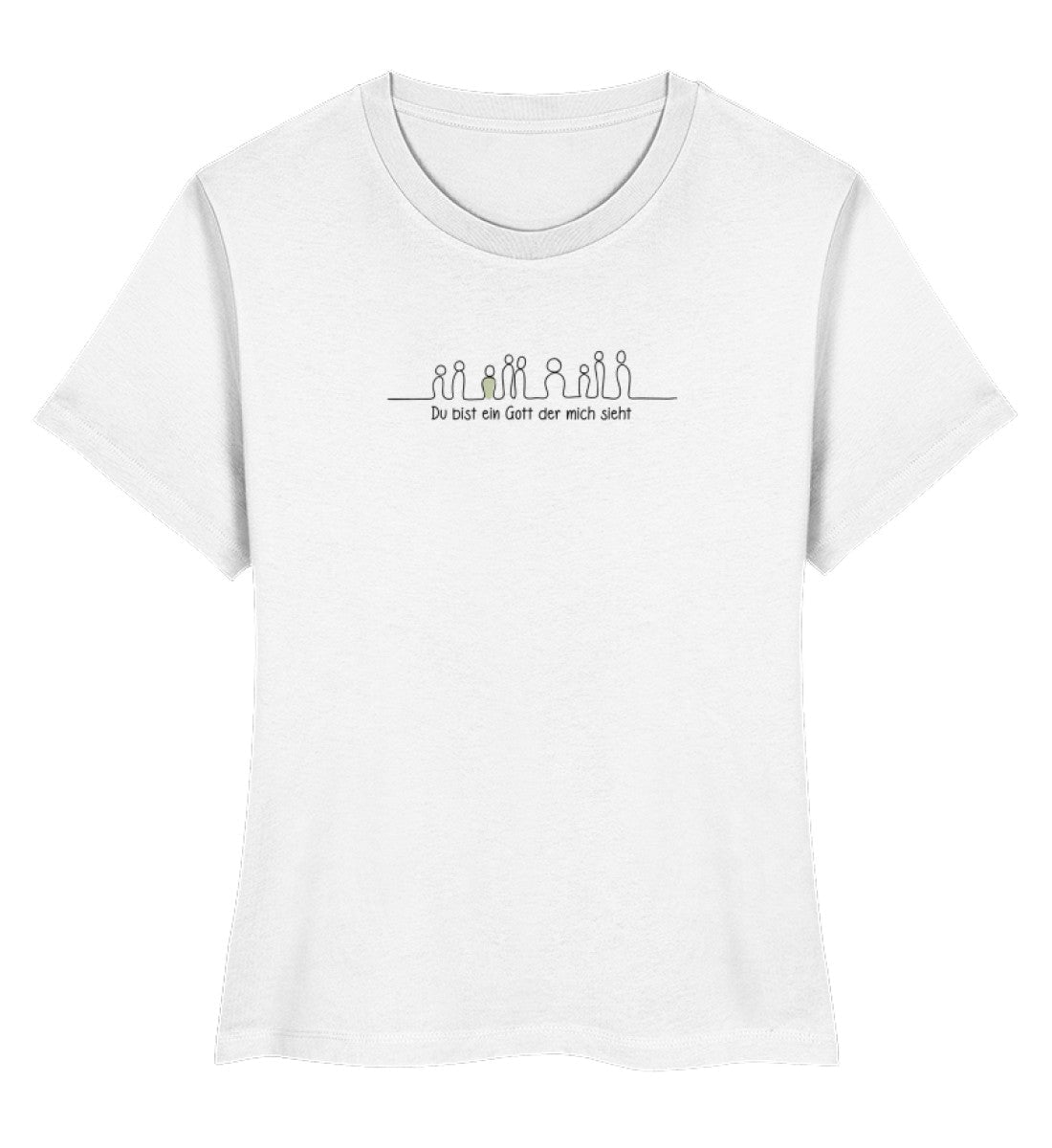 GOTT SIEHT MICH SHIRT - Damen Premium Organic Shirt Stella Muser Shirt ST/ST Shirtee White XS