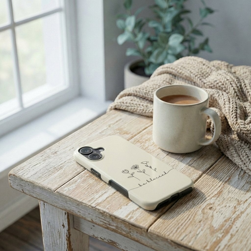 BE BLESSED robuste Handyhülle in Cremeweiß Tech Accessories Podbase 