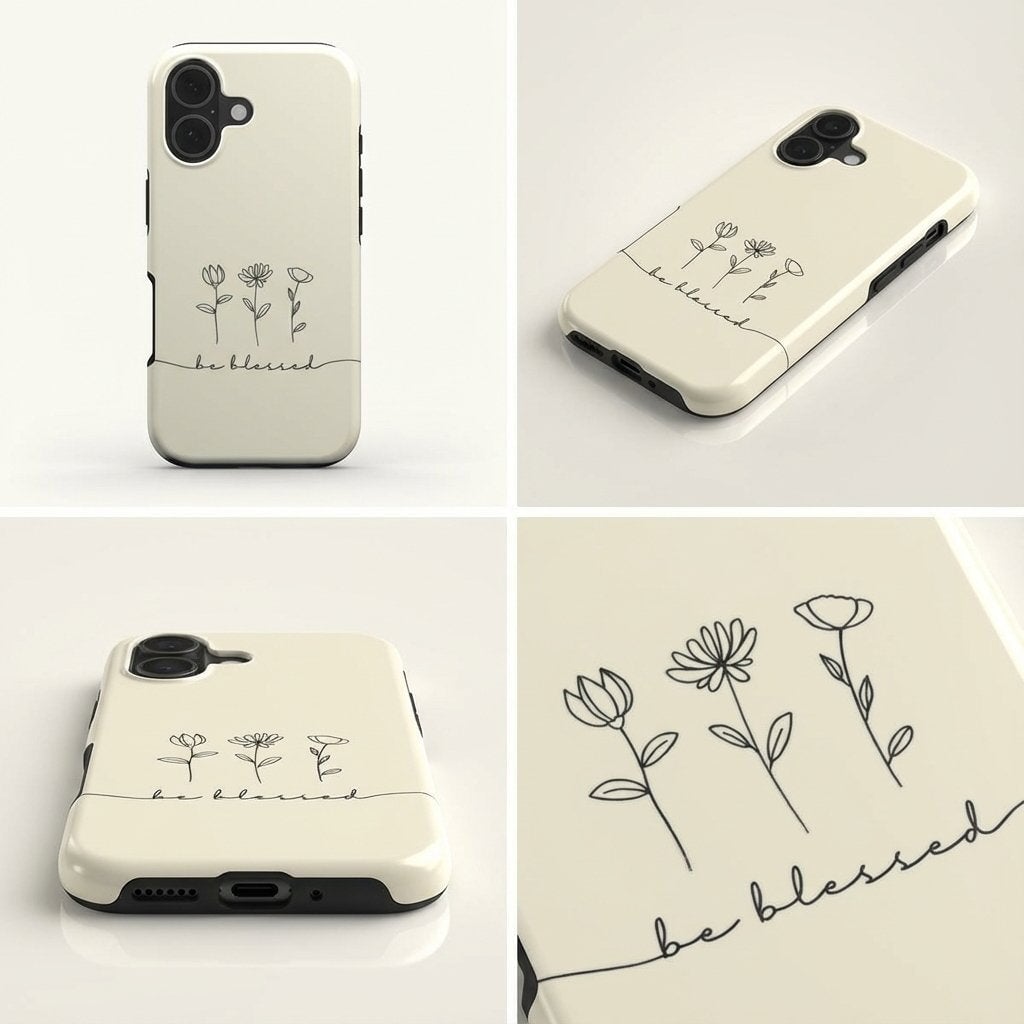 BE BLESSED robuste Handyhülle in Cremeweiß Tech Accessories Podbase 