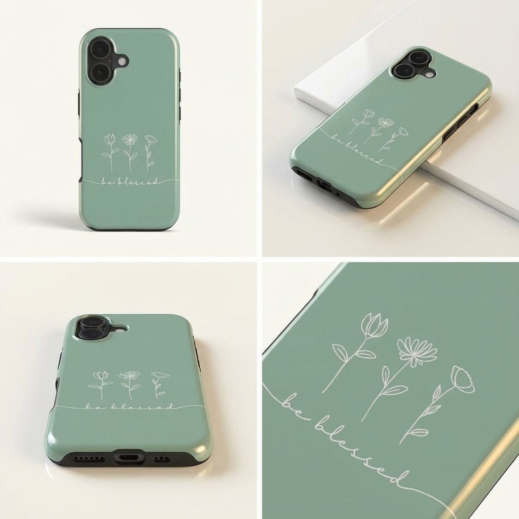 BE BLESSED robuste Handyhülle in Eukalyptus Tech Accessories Podbase 