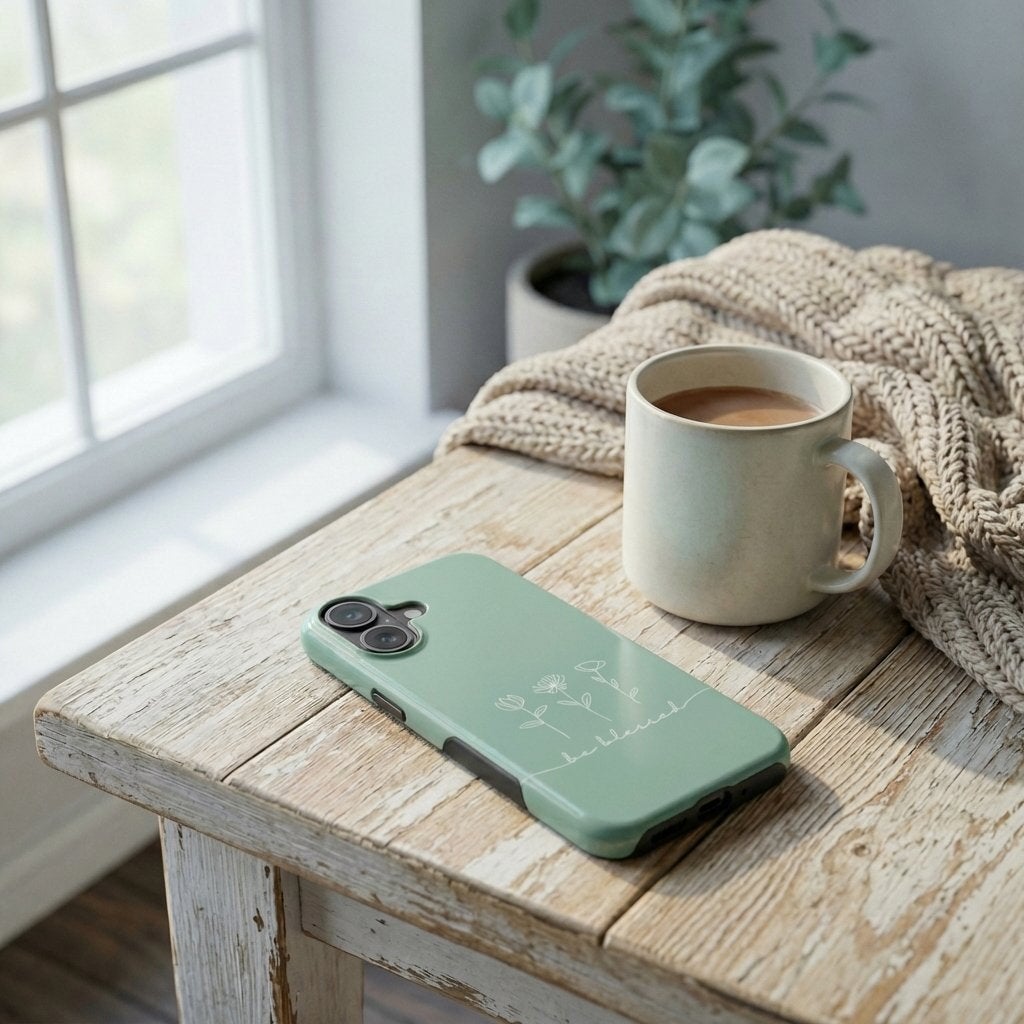 BE BLESSED robuste Handyhülle in Eukalyptus Tech Accessories Podbase 