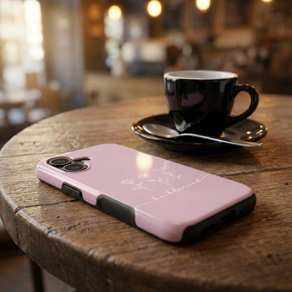 BE BLESSED robuste Handyhülle in Rosa Tech Accessories Podbase 