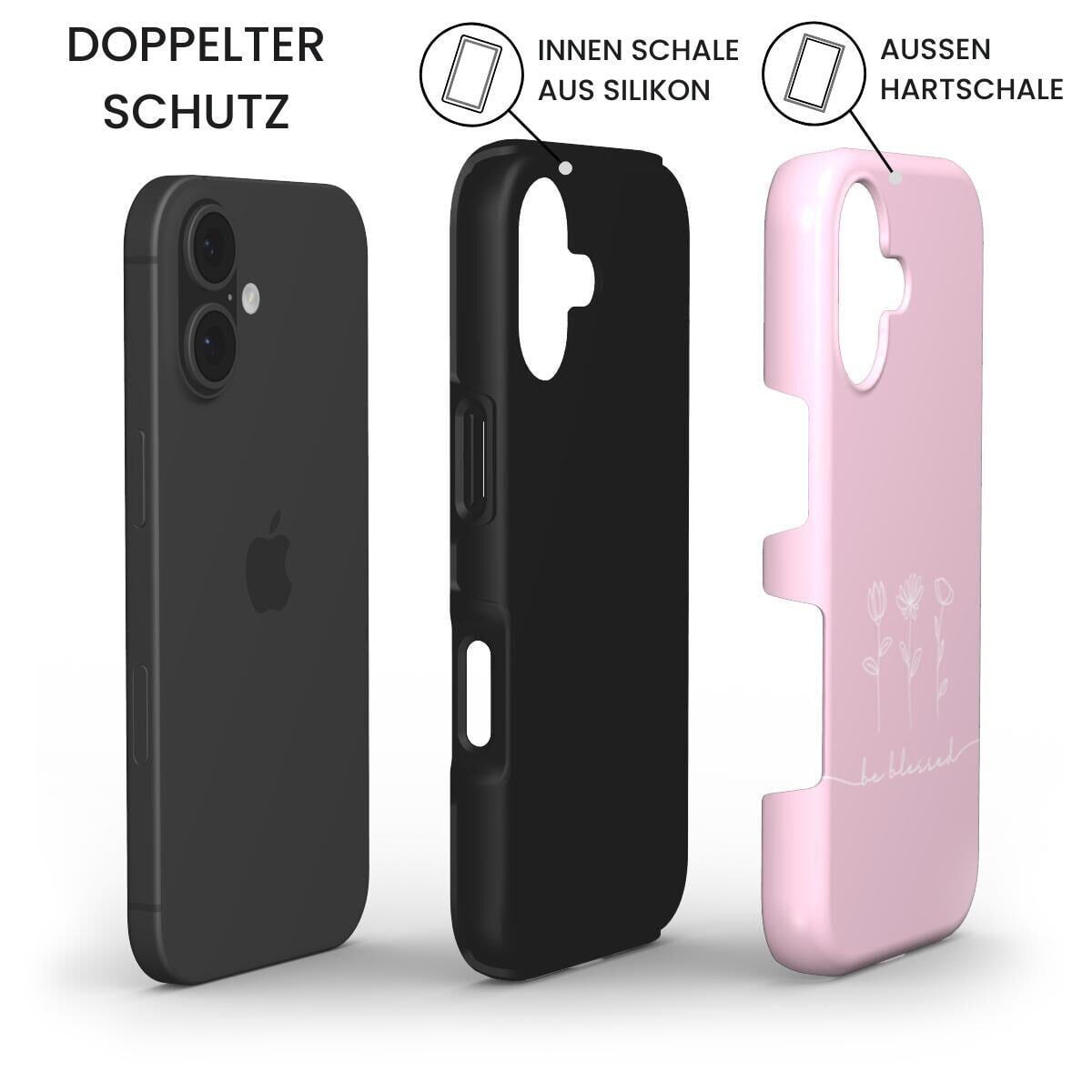 BE BLESSED robuste Handyhülle in Rosa Tech Accessories Podbase 