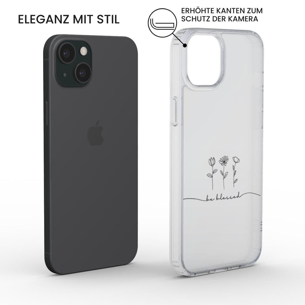BE BLESSED transparente Handyhülle mit schwarzem Druck Tech Accessories Podbase 