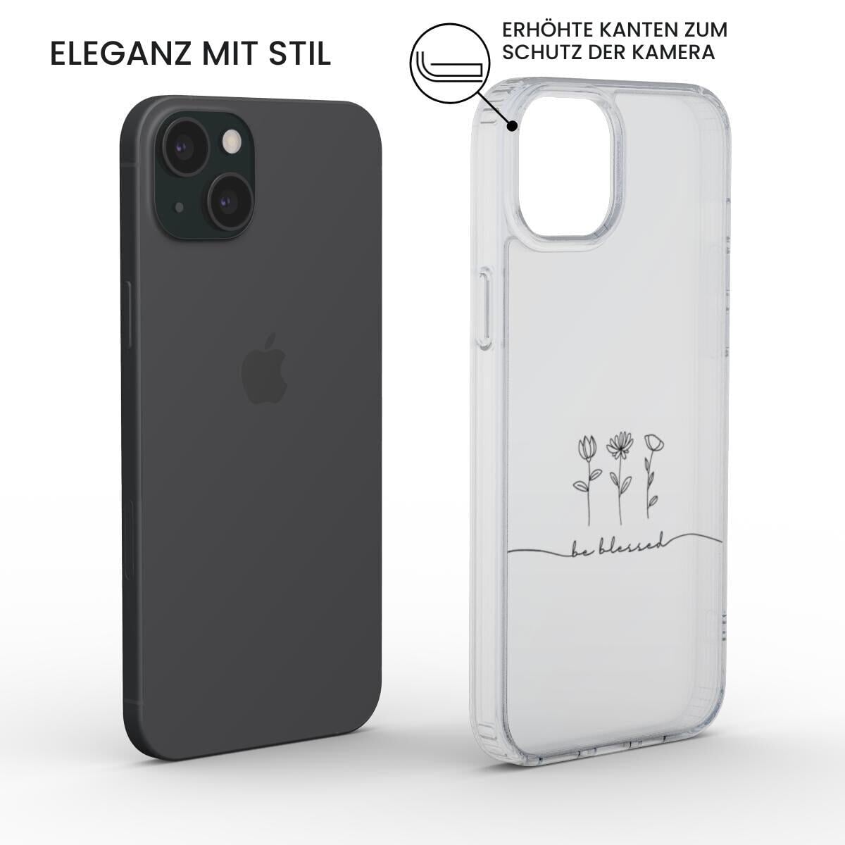 BE BLESSED transparente Handyhülle mit schwarzem Druck Tech Accessories Podbase 