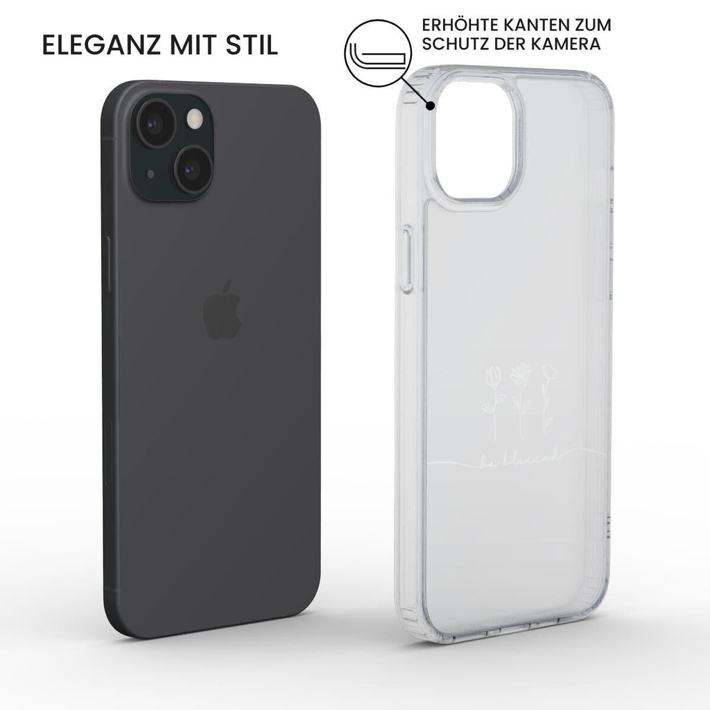 BE BLESSED transparente Handyhülle mit weißem Druck Tech Accessories Podbase 