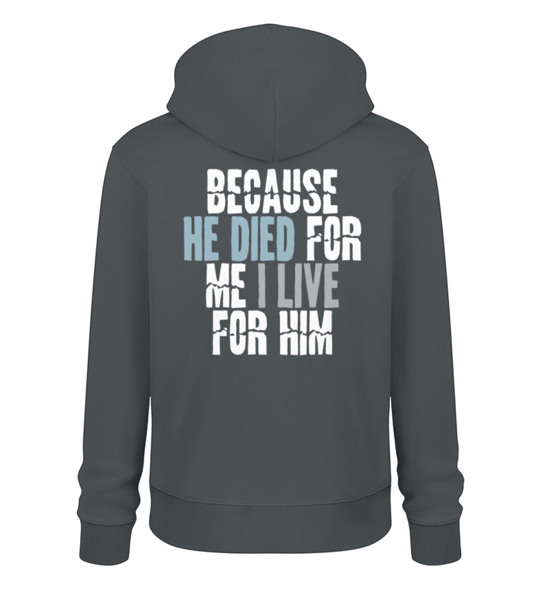 BECAUSE HE DIED STREETWEAR HOODIE BACKPRINT Cruiser Hoodie 2.0 ST/ST Shirtee Anthrazit S 