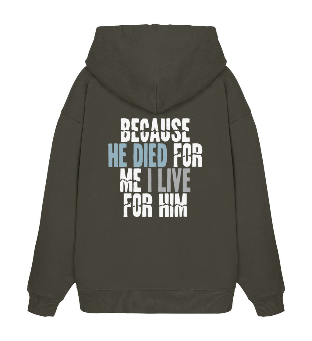 BECAUSE HE DIED STREETWEAR OVERSIZED HOODIE BACKPRINT Slammer Oversize Hoodie 2.0 ST/ST Shirtee Erdfarben XS 