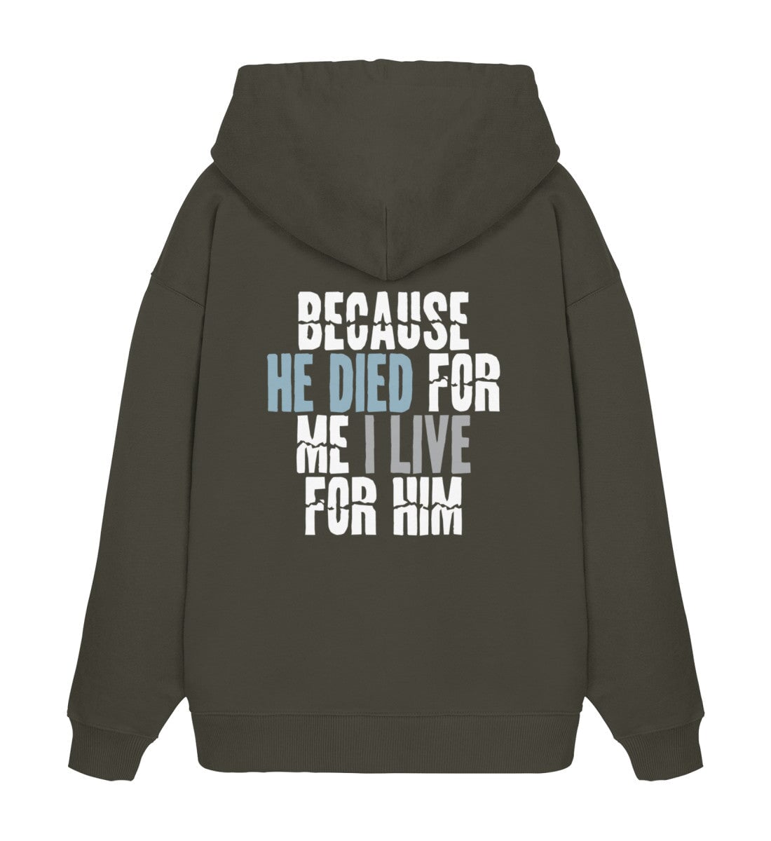 BECAUSE HE DIED STREETWEAR OVERSIZED HOODIE BACKPRINT Slammer Oversize Hoodie 2.0 ST/ST Shirtee Erdfarben XS 