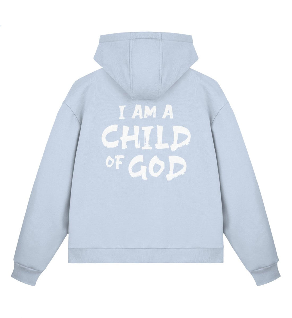 CHILD OF GOD STREETWEAR ZIPPER BACKPRINT Fluffy Boxcut Zipper Shirtee Pastellblau S 
