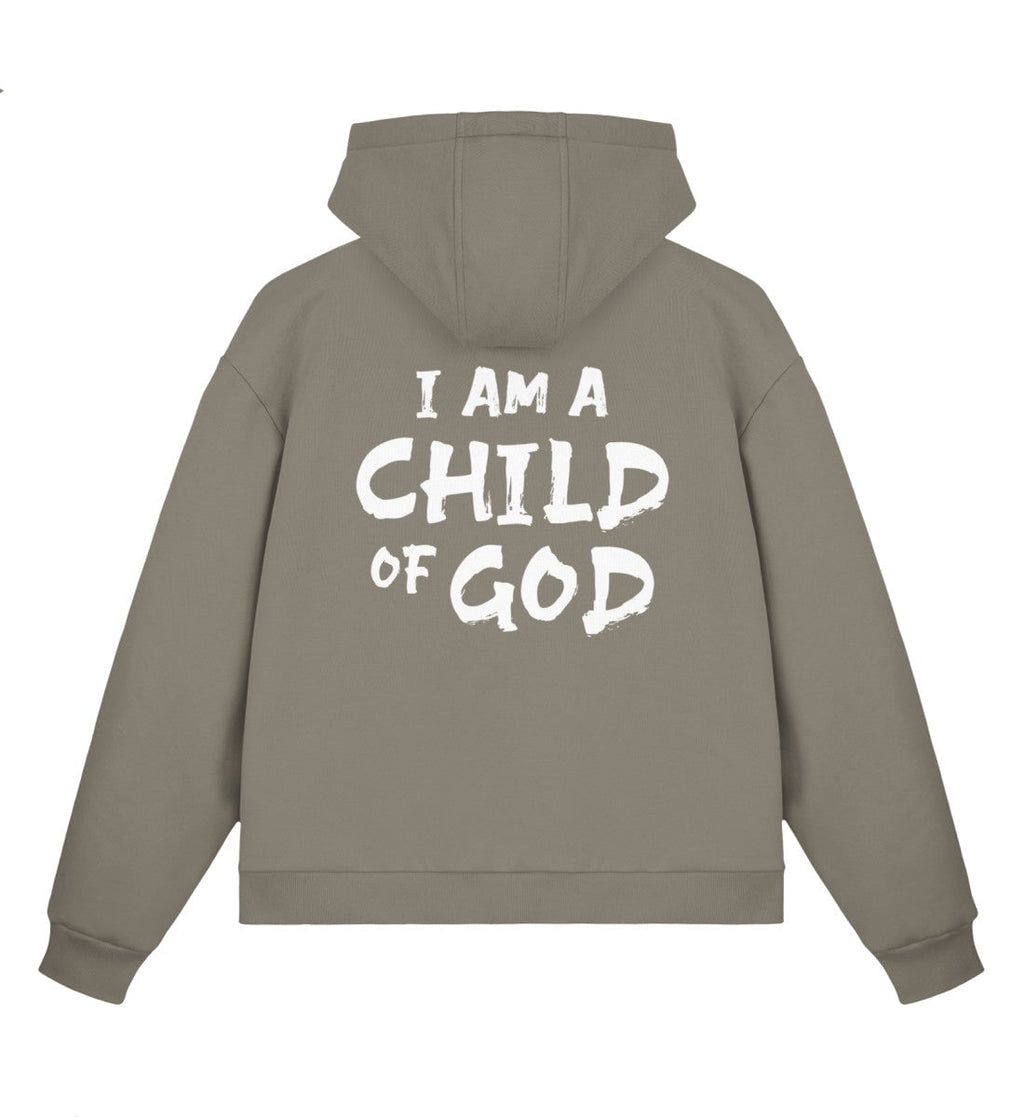 CHILD OF GOD STREETWEAR ZIPPER BACKPRINT Fluffy Boxcut Zipper Shirtee Sandgrau S 