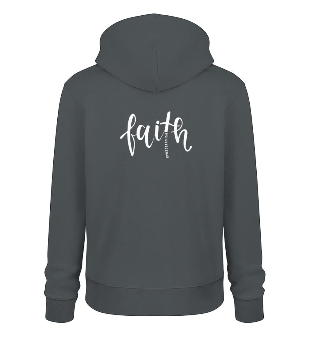 FAITH HOODIE BACKPRINT - Unisex Organic Hoodie 2.0 ST/ST Cruiser Hoodie 2.0 ST/ST Shirtee India Ink Grey XS 