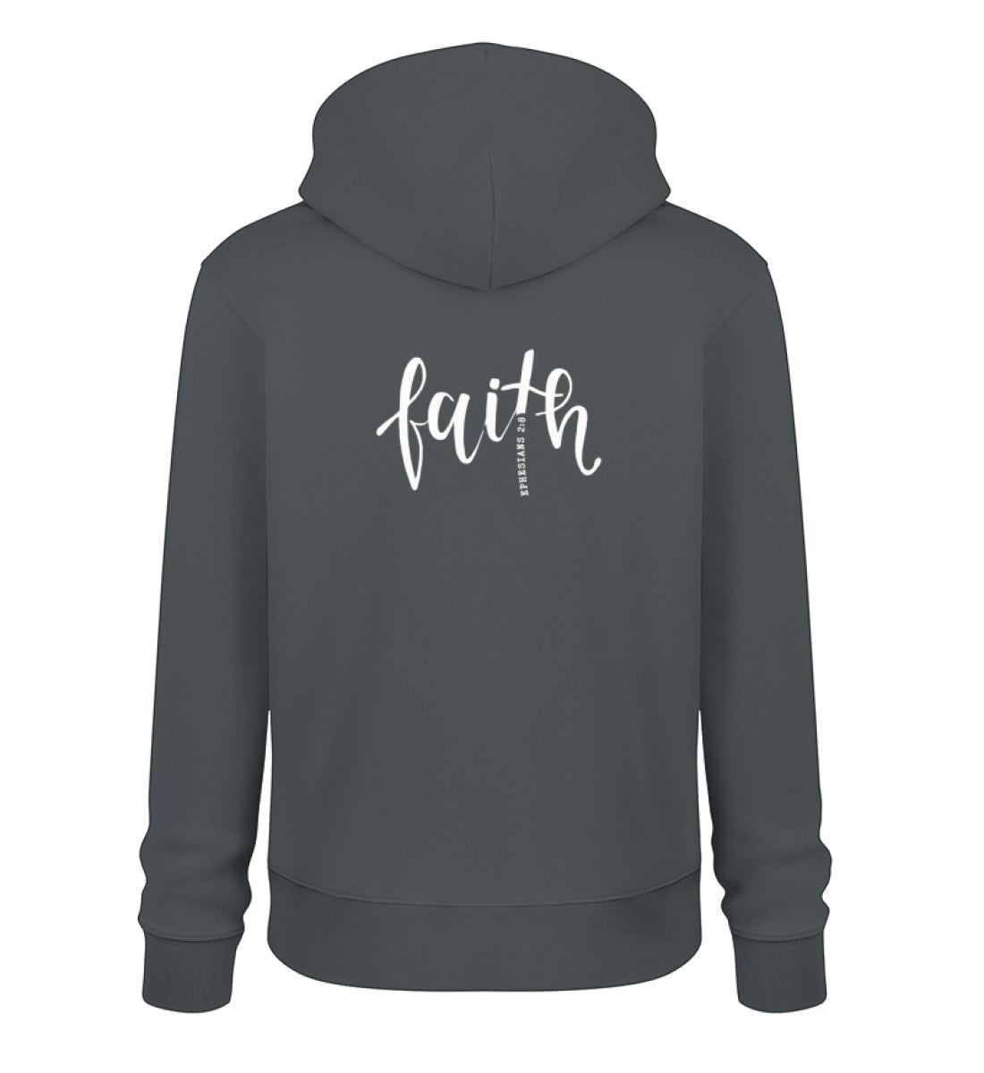 FAITH HOODIE BACKPRINT - Unisex Organic Hoodie 2.0 ST/ST Cruiser Hoodie 2.0 ST/ST Shirtee India Ink Grey XS 