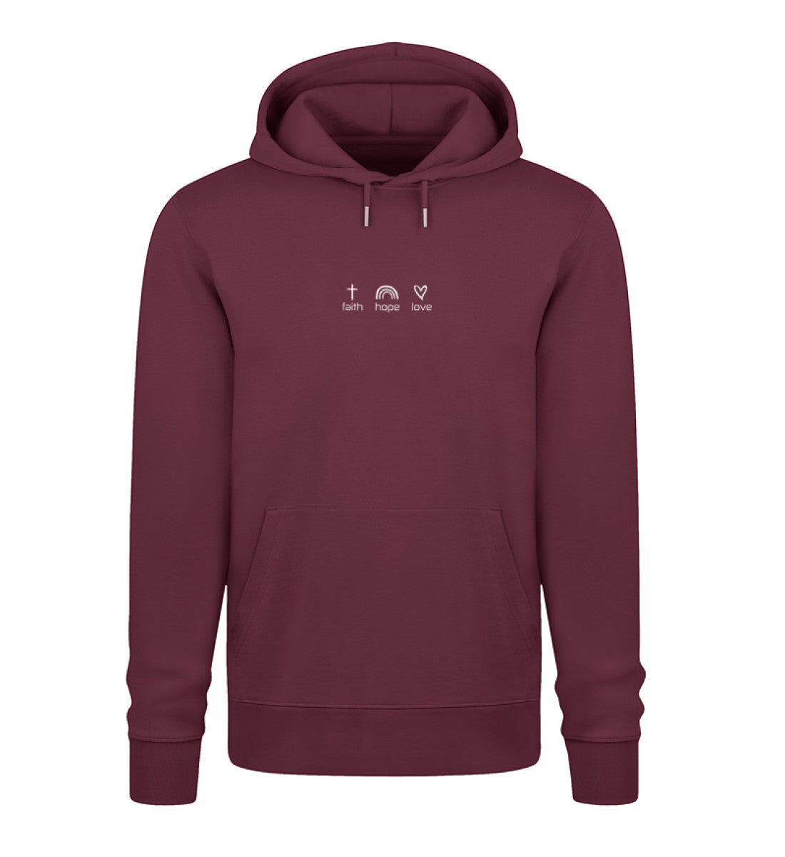 FAITH HOPE LOVE HOODIE - Unisex Organic Hoodie 2.0 ST/ST Cruiser Hoodie 2.0 ST/ST Shirtee Burgundy XS 