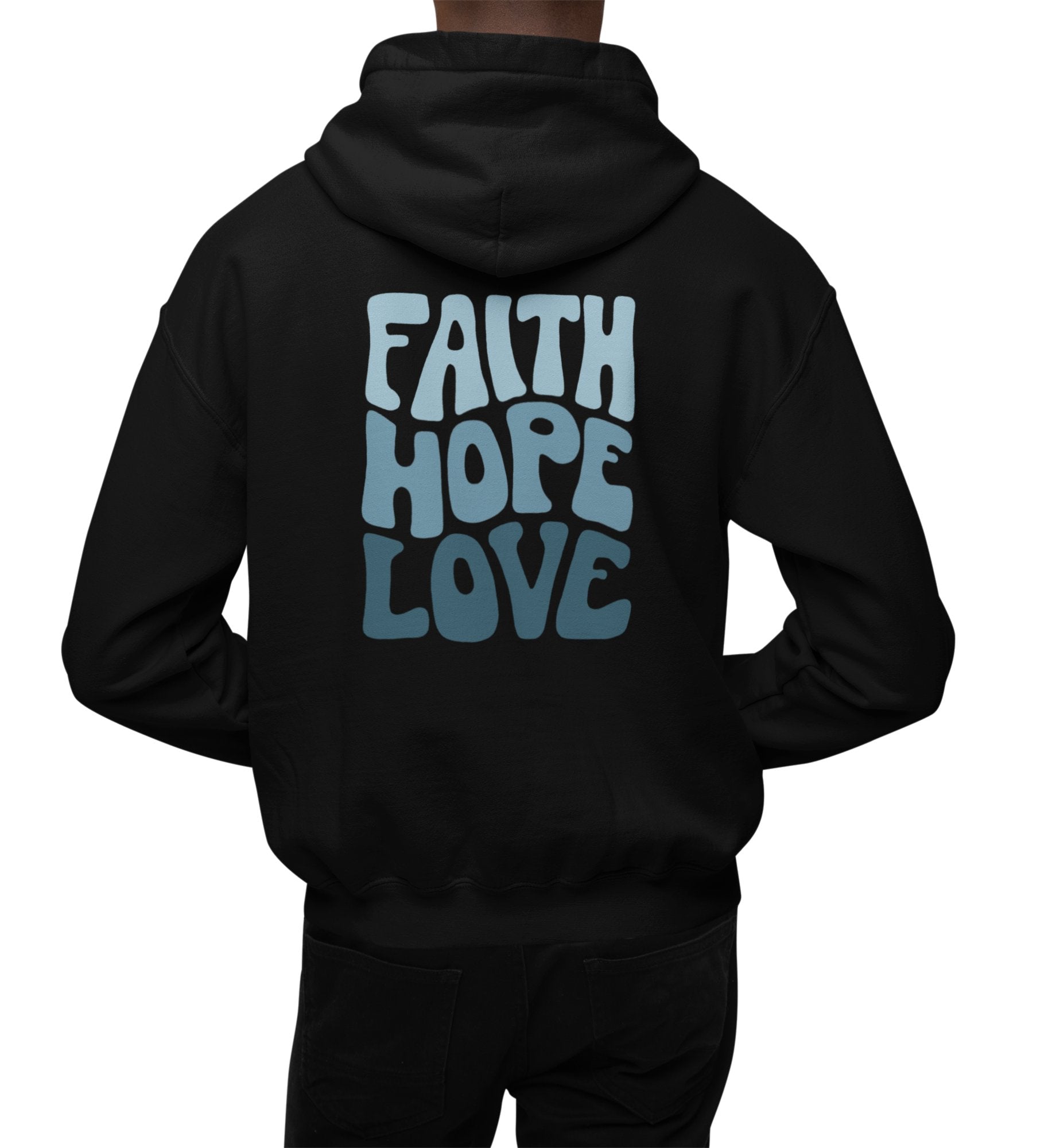 FAITH HOPE LOVE STREETWEAR HOODIE BACKPRINT BLAU Cruiser Hoodie 2.0 ST/ST Shirtee 