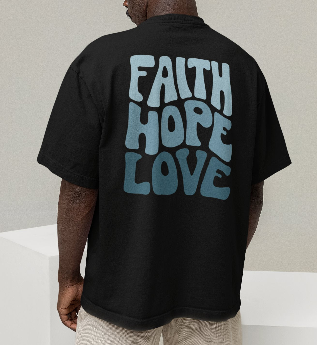 FAITH HOPE LOVE STREETWEAR OOVERSIZED SHIRT BACKPRINT BLAU Blaster Oversized Shirt ST/ST Shirtee 