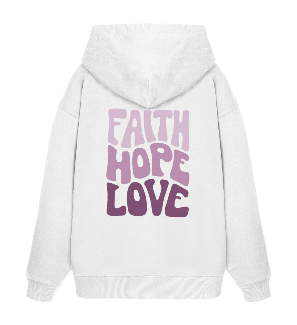 FAITH HOPE LOVE STREETWEAR OVERSIZED HOODIE BACKPRINT Slammer Oversize Hoodie 2.0 ST/ST Shirtee Weiß XS 