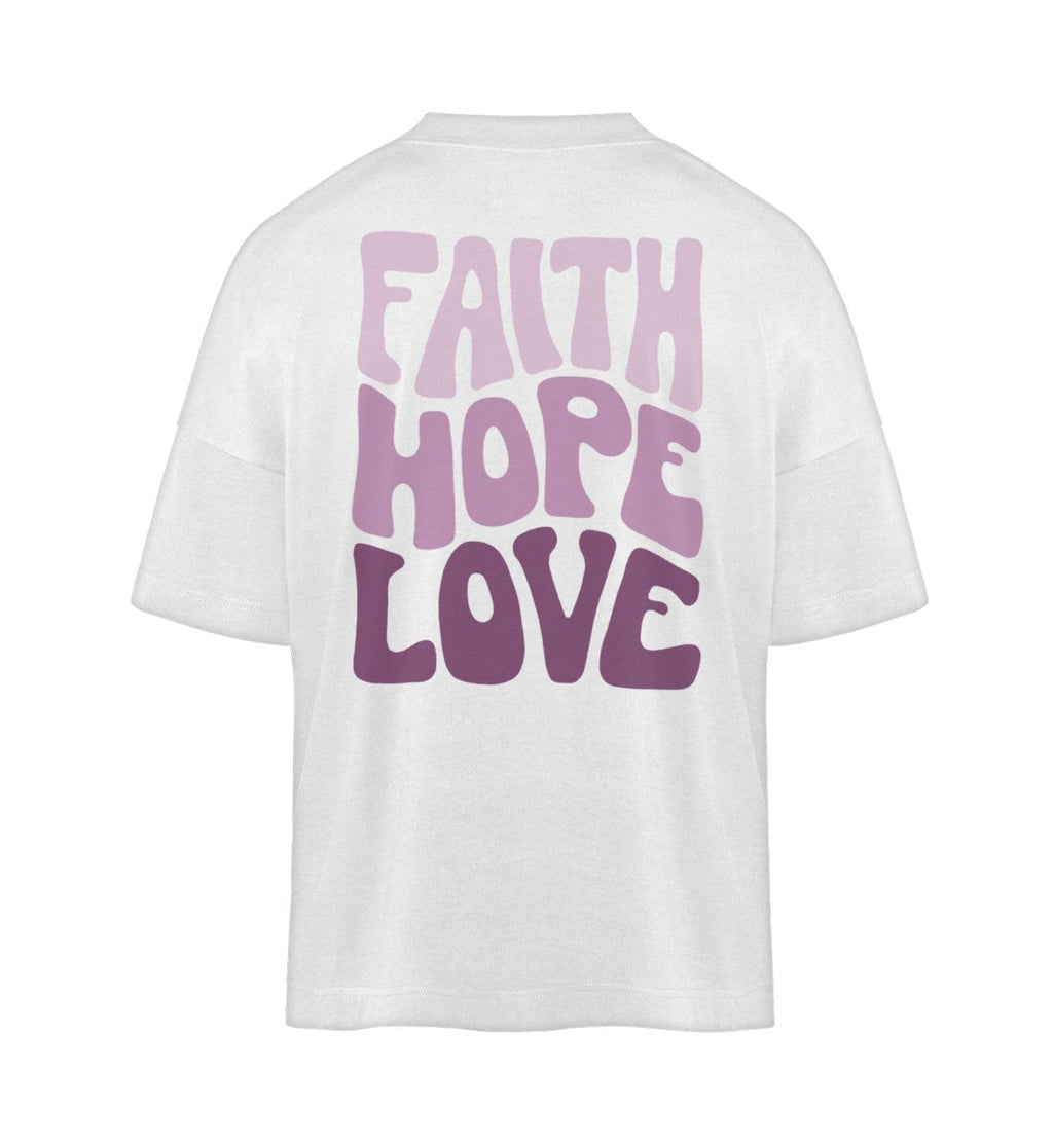 FAITH HOPE LOVE STREETWEAR OVERSIZED SHIRT BACKPRINT Blaster Oversized Shirt ST/ST Shirtee White S 