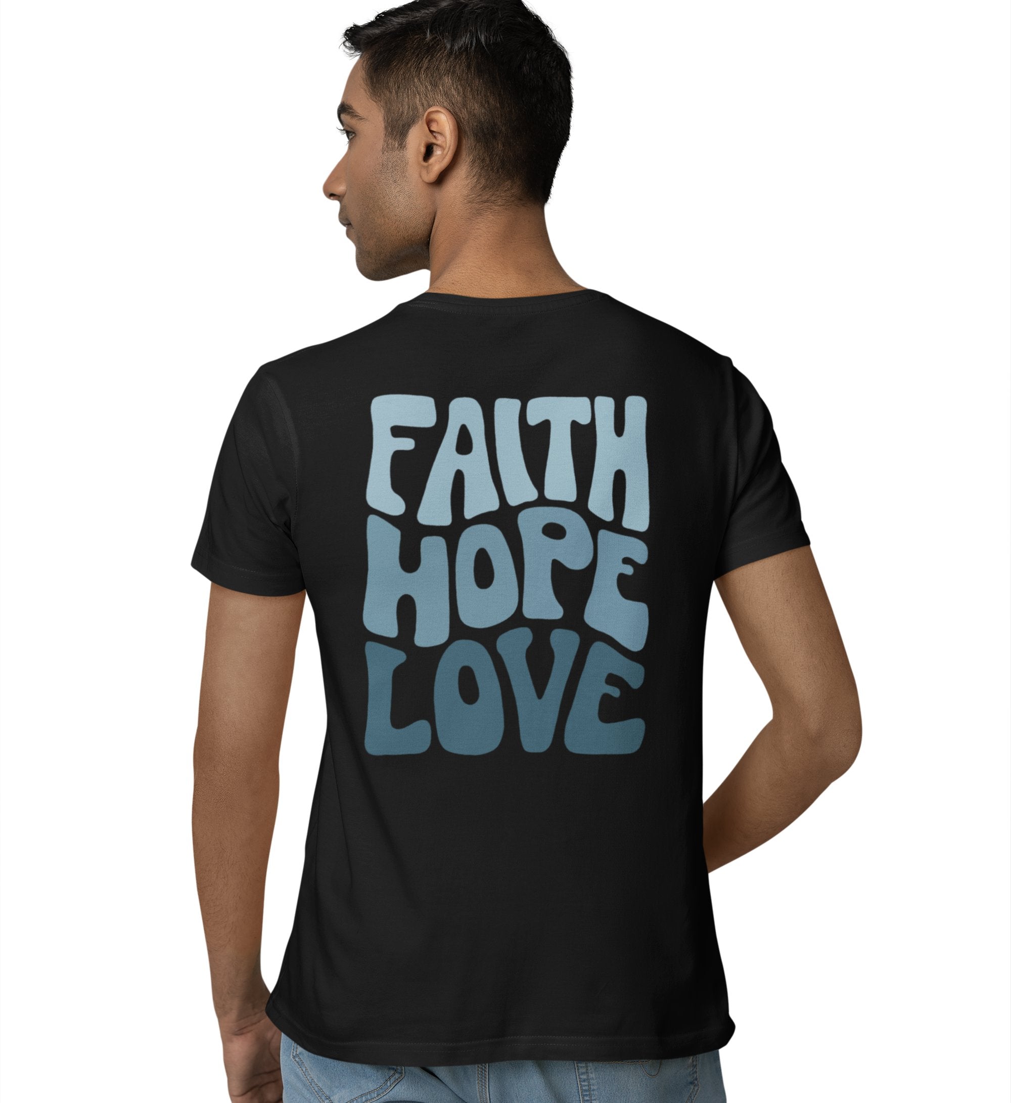 FAITH HOPE LOVE STREETWEAR SHIRT BACKPRINT BLAU Creator T-Shirt 2.0 ST/ST Shirtee 