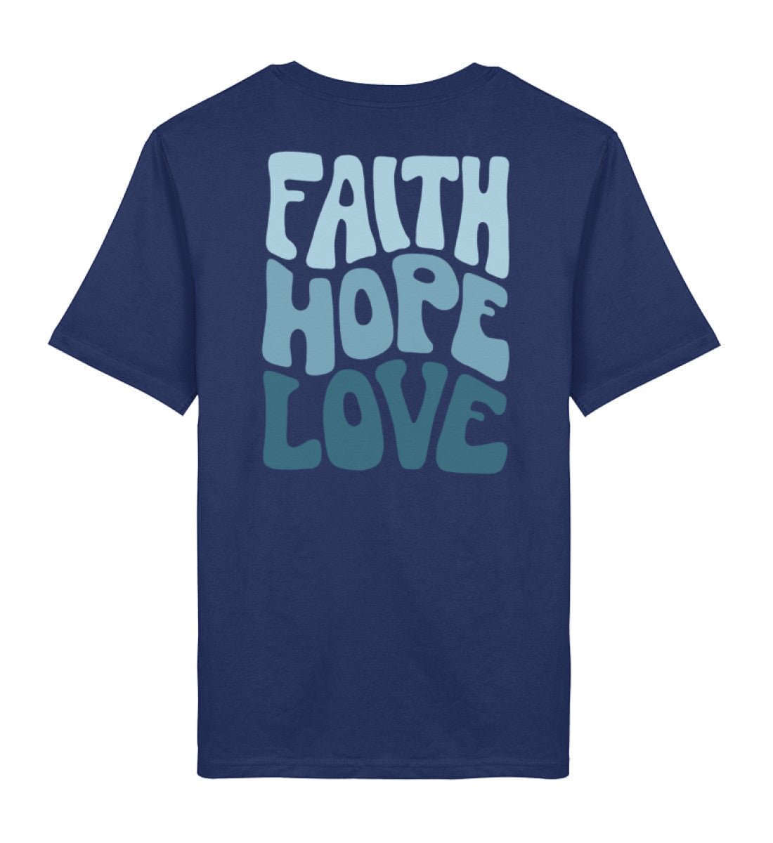 FAITH HOPE LOVE STREETWEAR SHIRT BACKPRINT BLAU Creator T-Shirt 2.0 ST/ST Shirtee Dunkelblau XS 