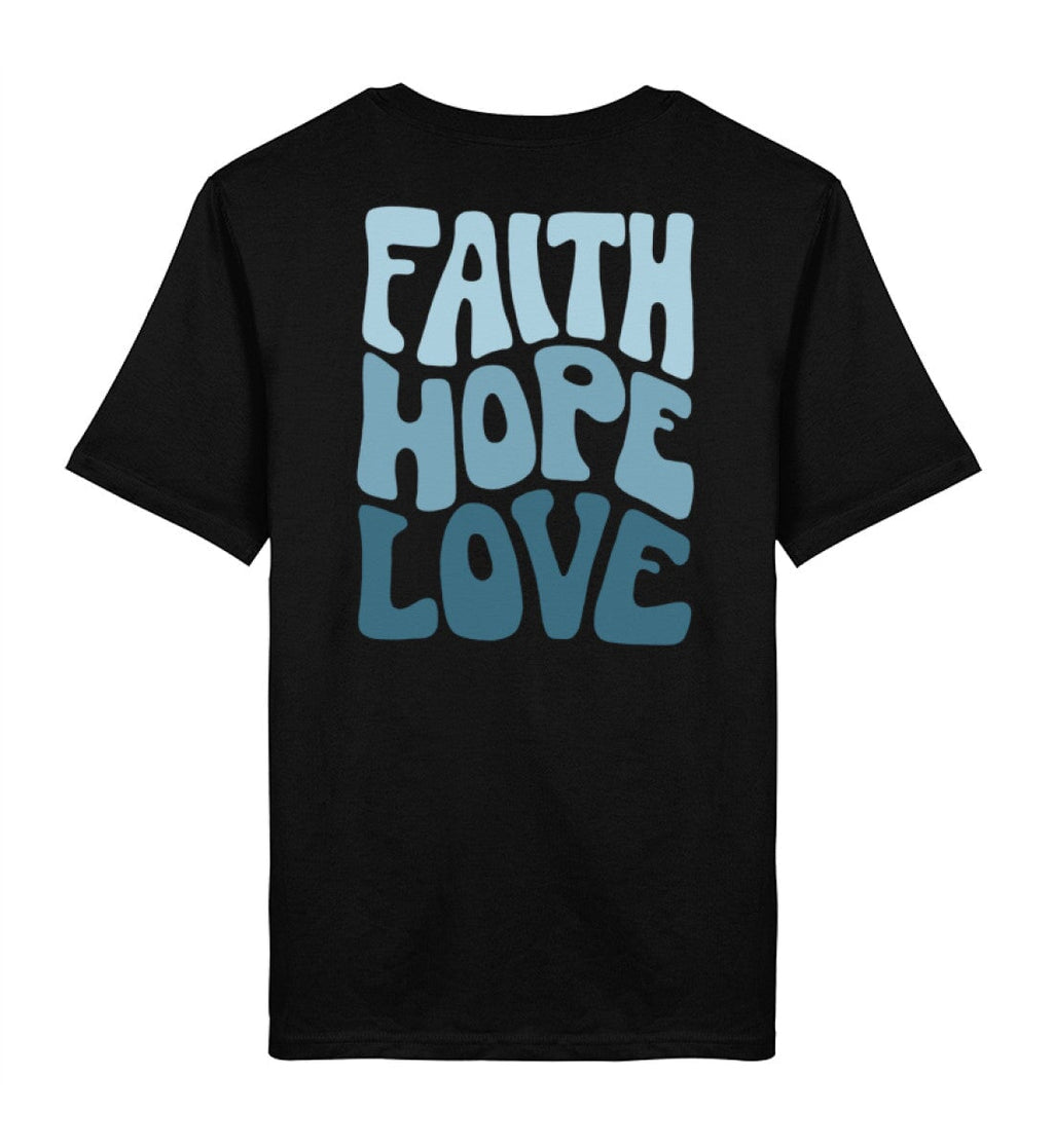 FAITH HOPE LOVE STREETWEAR SHIRT BACKPRINT BLAU Creator T-Shirt 2.0 ST/ST Shirtee Schwarz XS 