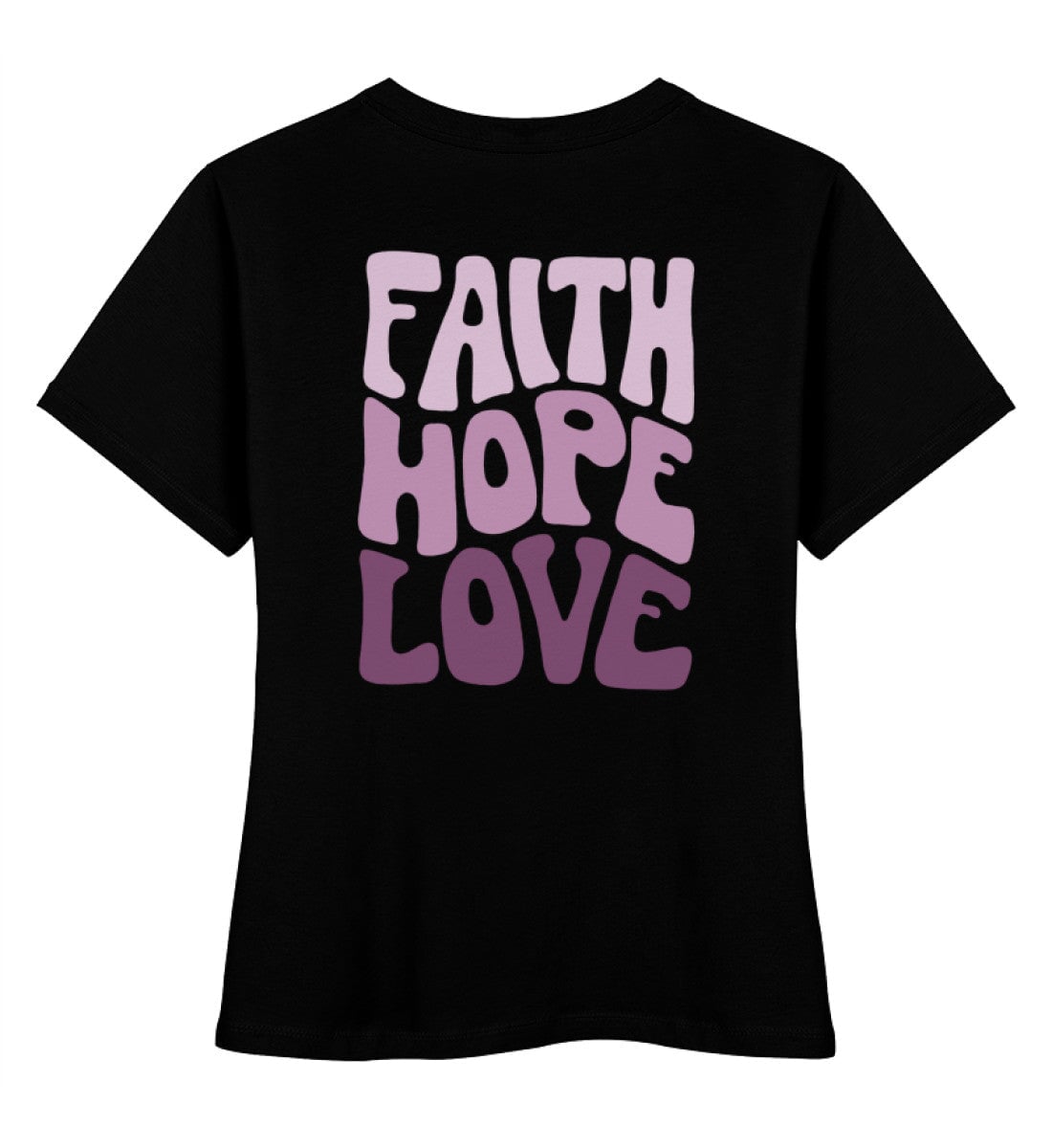 FAITH HOPE LOVE STREETWEAR SHIRT BACKPRINT - Damen Premium Organic Shirt Stella Muser Shirt ST/ST Shirtee Black XS 