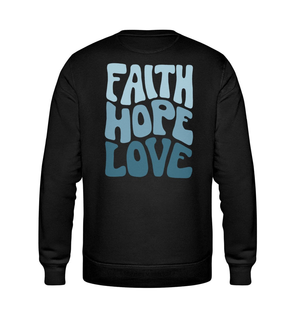 FAITH HOPE LOVE STREETWEAR SWEATSHIRT BACKPRINT BLAU Roller Sweatshirt ST/ST Shirtee Schwarz XS 