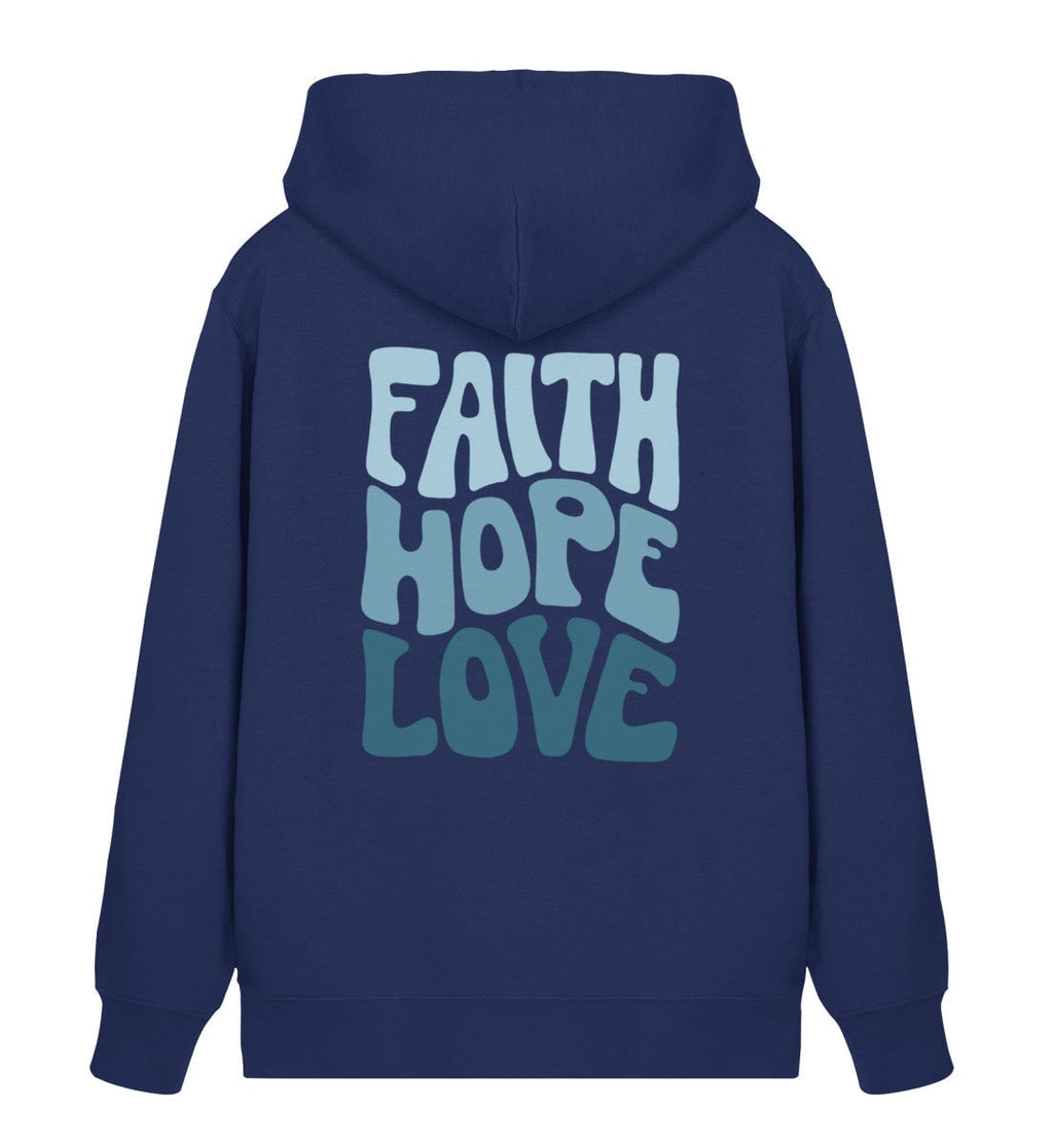 FAITH HOPE LOVE STREETWEAR ZIPPER BACKPRINT BLAU Connector Zipper 2.0 ST/ST Shirtee Dunkelblau XS 