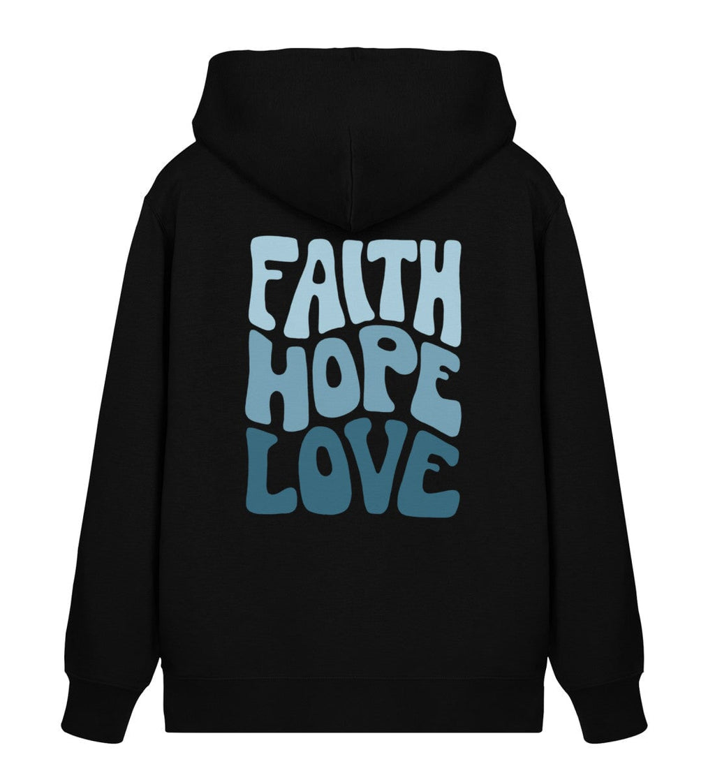 FAITH HOPE LOVE STREETWEAR ZIPPER BACKPRINT BLAU Connector Zipper 2.0 ST/ST Shirtee Schwarz XS 