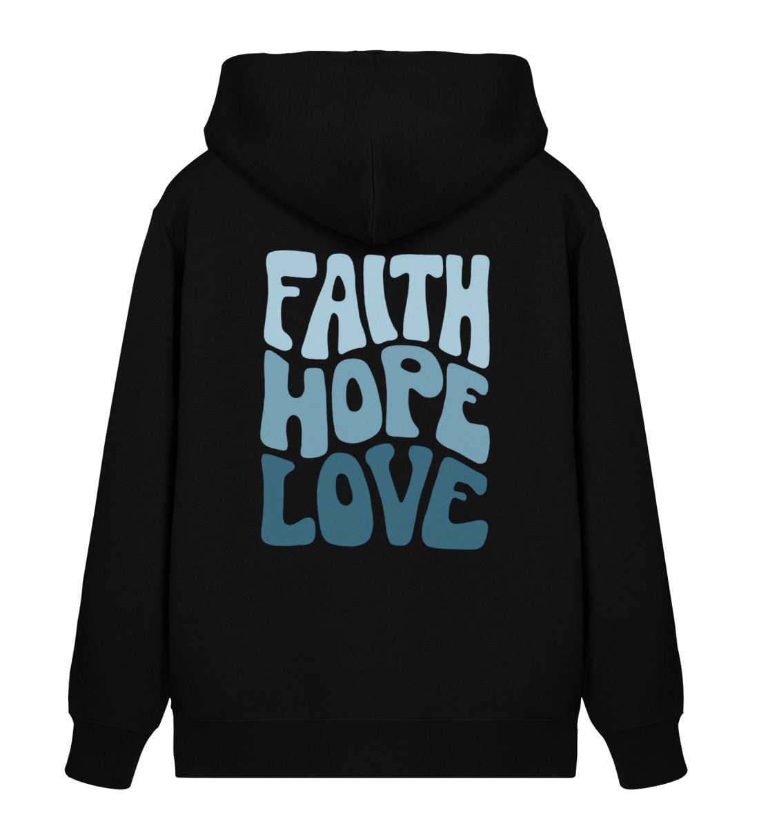 FAITH HOPE LOVE STREETWEAR ZIPPER BACKPRINT BLAU Connector Zipper 2.0 ST/ST Shirtee Schwarz XS 