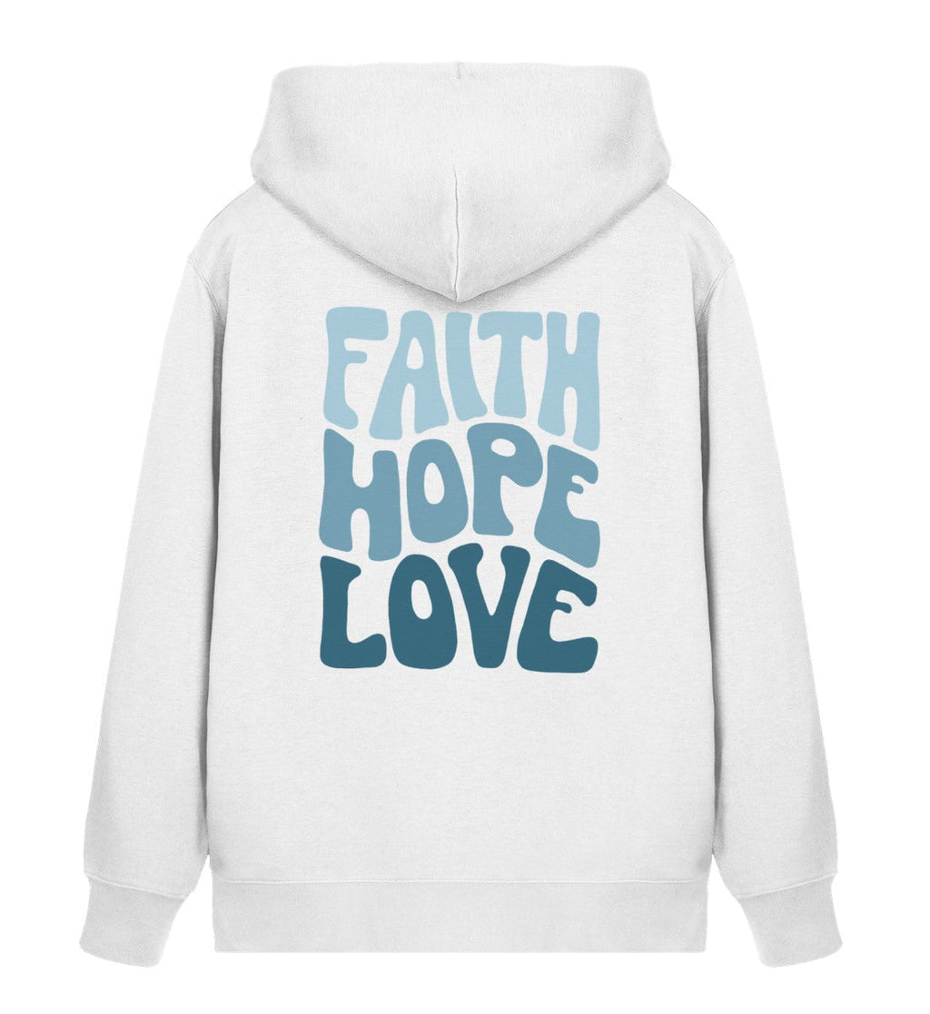 FAITH HOPE LOVE STREETWEAR ZIPPER BACKPRINT BLAU Connector Zipper 2.0 ST/ST Shirtee Weiß XS 