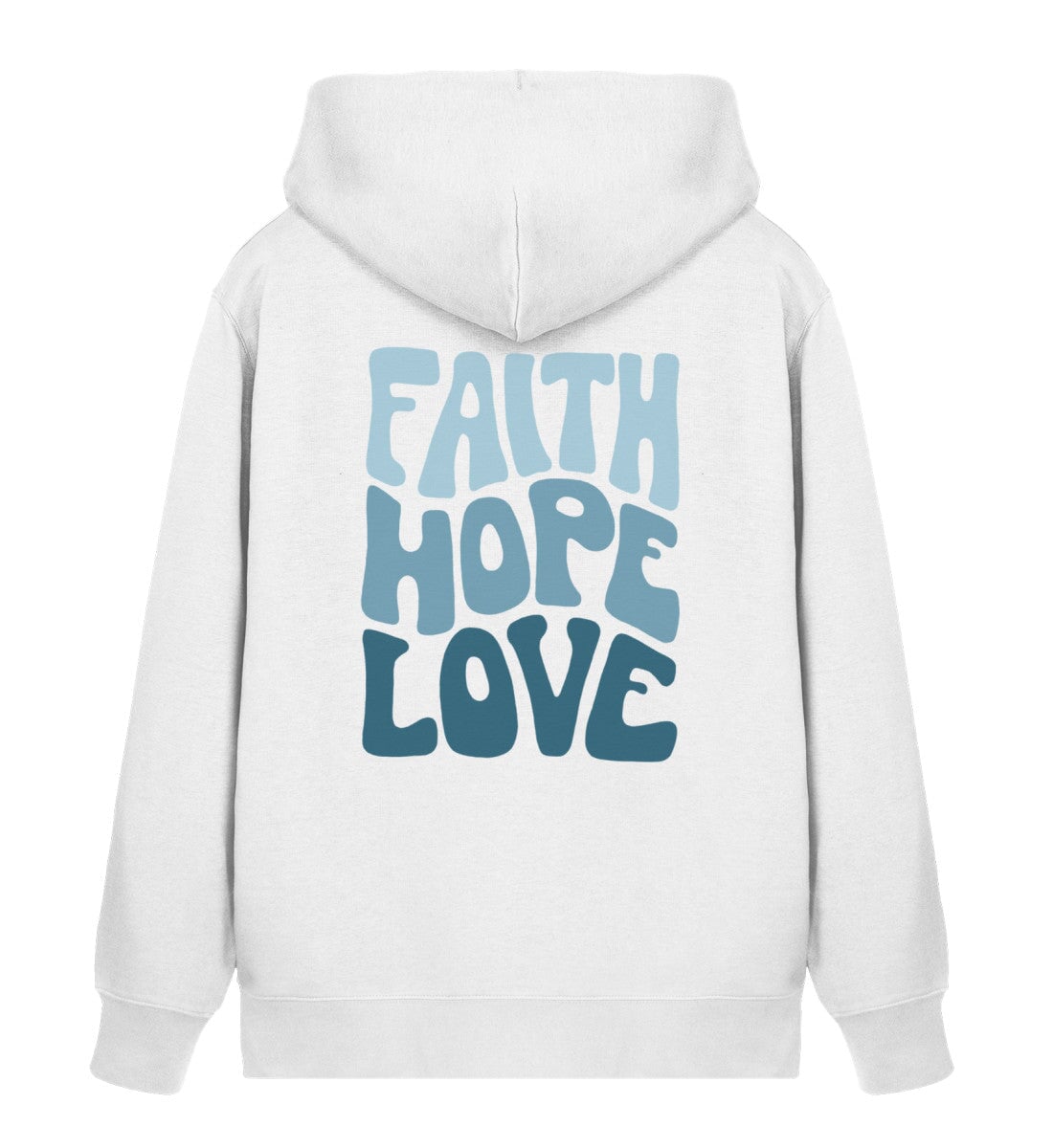 FAITH HOPE LOVE STREETWEAR ZIPPER BACKPRINT BLAU Connector Zipper 2.0 ST/ST Shirtee Weiß XS 