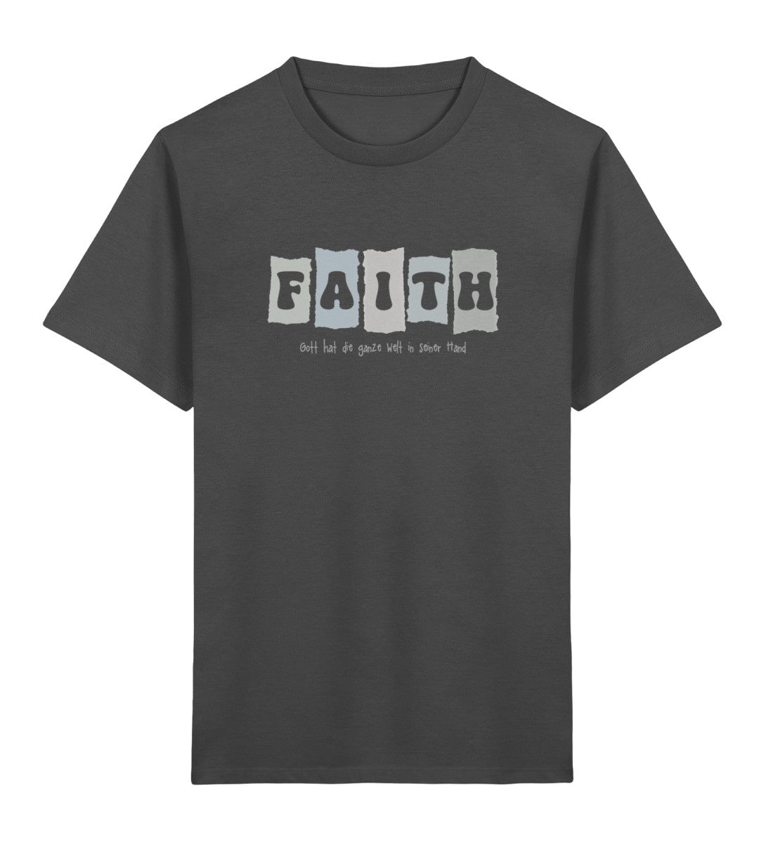 FAITH KINDER SHIRT grau - Kinder Premium Organic T-Shirt 2.0 ST/ST Mini Creator T-Shirt 2.0 ST/ST Shirtee Anthracite 5/6 