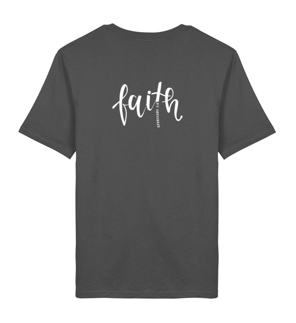 FAITH SHIRT BACKPRINT - Herren Premium Organic Shirt 2.0 ST/ST Creator T-Shirt 2.0 ST/ST Shirtee Anthracite XS 