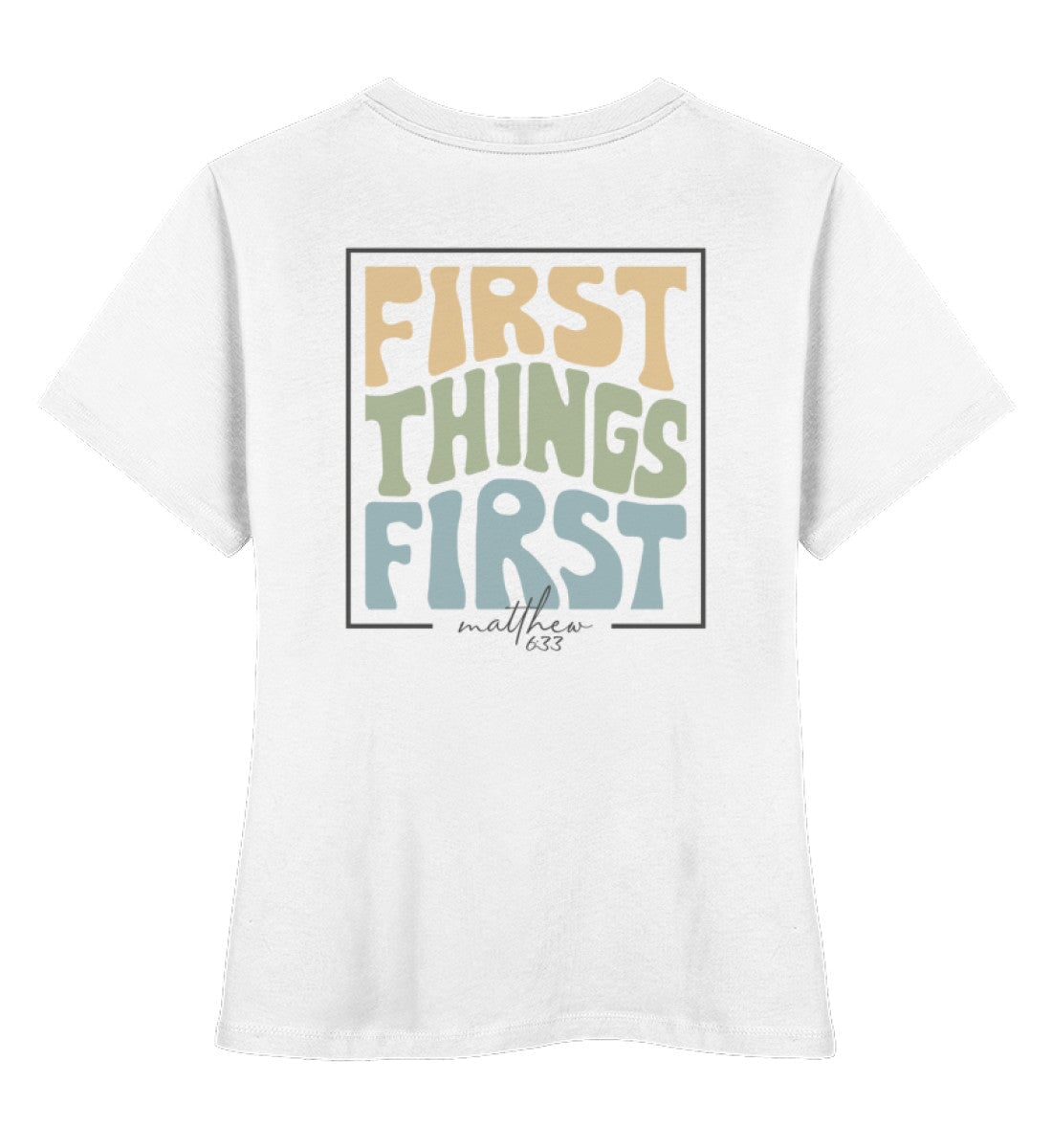 FIRST THINGS FIRST STREETWEAR FRAUEN SHIRT BACKPRINT Stella Muser Shirt ST/ST Shirtee Weiß XS 