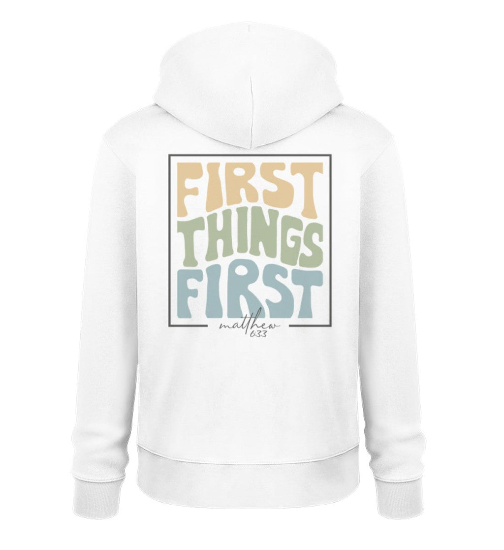 FIRST THINGS FIRST STREETWEAR HOODIE BACKPRINT Cruiser Hoodie 2.0 ST/ST Shirtee Weiß S 