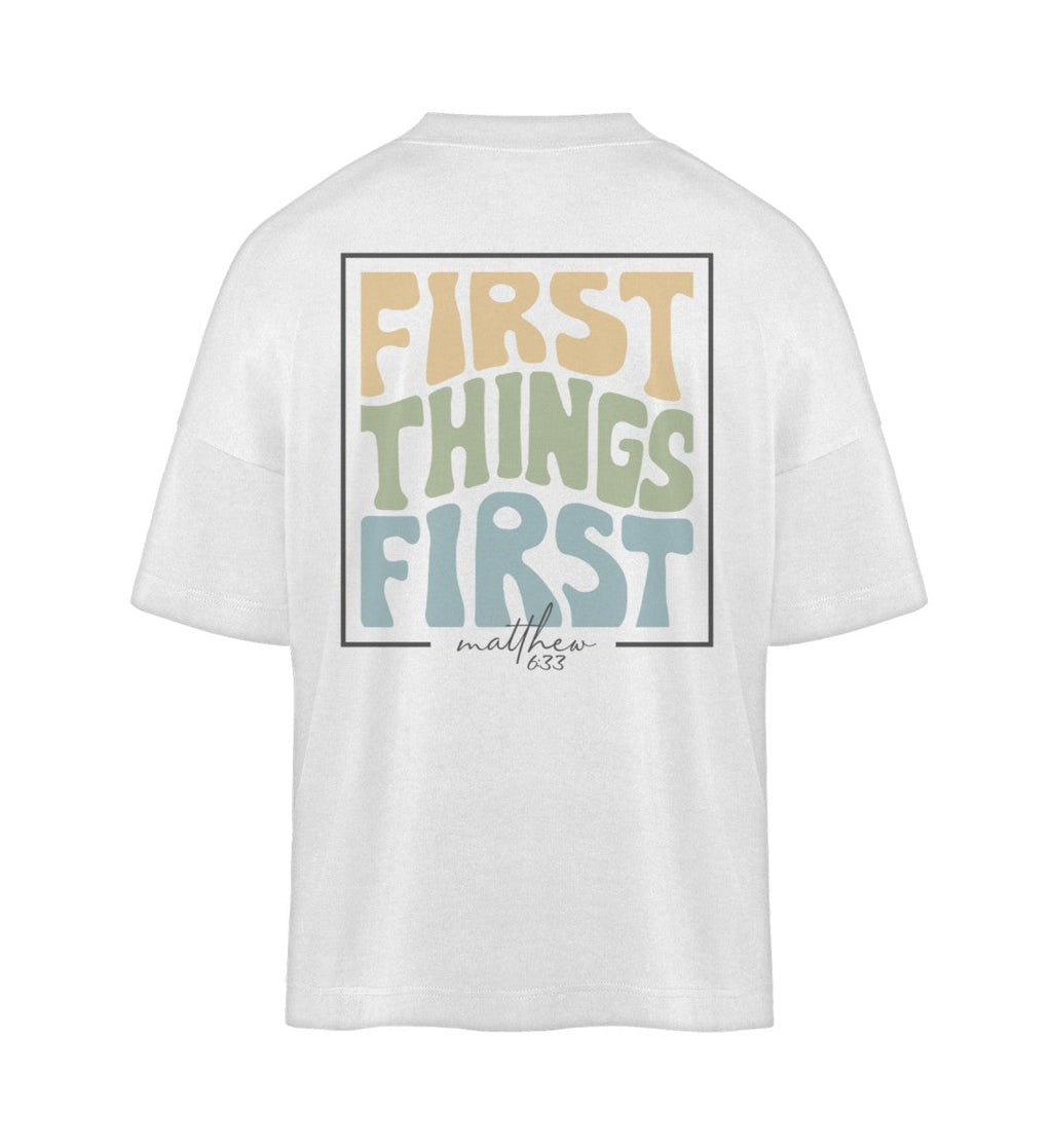 FIRST THINGS FIRST STREETWEAR OVERSIZED SHIRT BACKPRINT Blaster Oversized Shirt ST/ST Shirtee Weiß S 