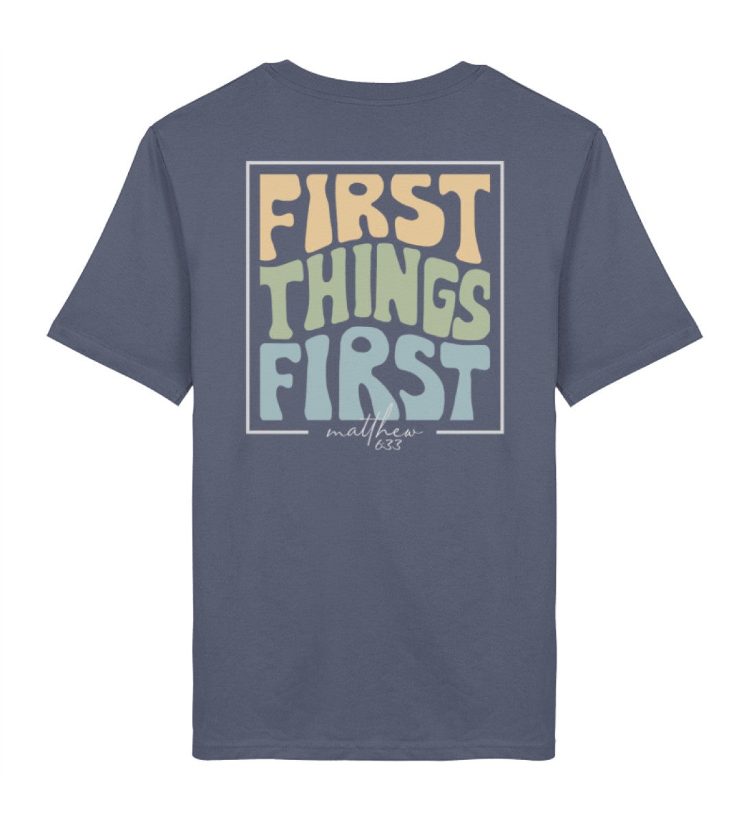 FIRST THINGS FIRST STREETWEAR SHIRT BACKPRINT - Herren Premium Organic Shirt 2.0 ST/ST Creator T-Shirt 2.0 ST/ST Shirtee Dark Heather Blue XS 
