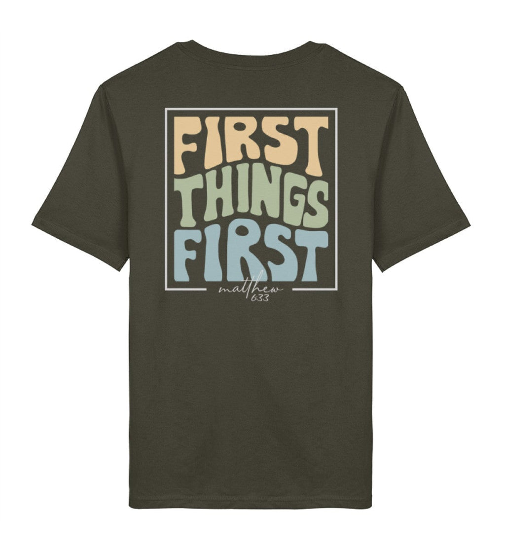 FIRST THINGS FIRST STREETWEAR SHIRT BACKPRINT - Herren Premium Organic Shirt 2.0 ST/ST Creator T-Shirt 2.0 ST/ST Shirtee Khaki XS 