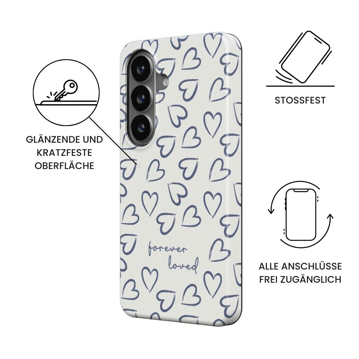 FOREVER LOVED Magnetic Handyhülle in Blau Tech Accessories Podbase 