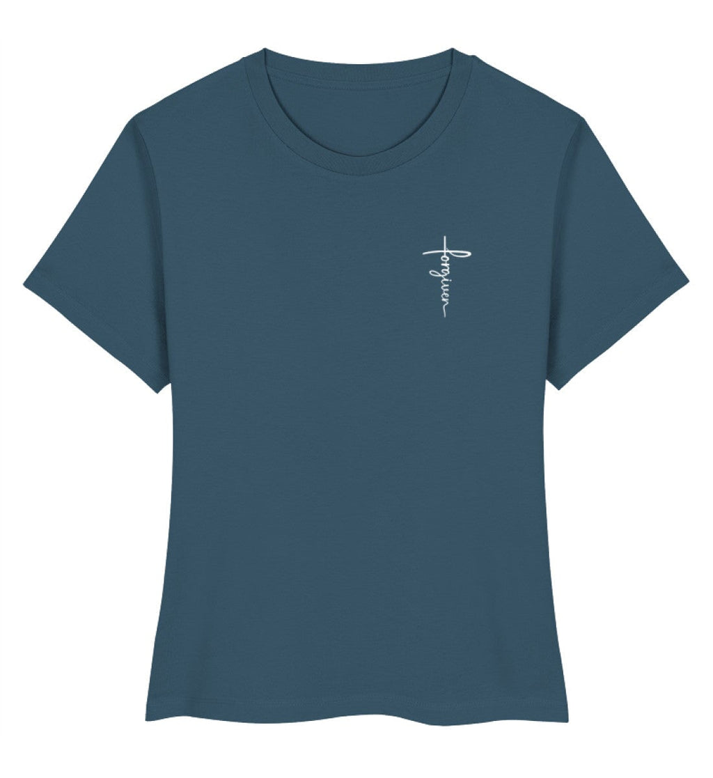FORGIVEN CROSS FRAUEN SHIRT Stella Muser Shirt ST/ST Shirtee Schieferblau XS 