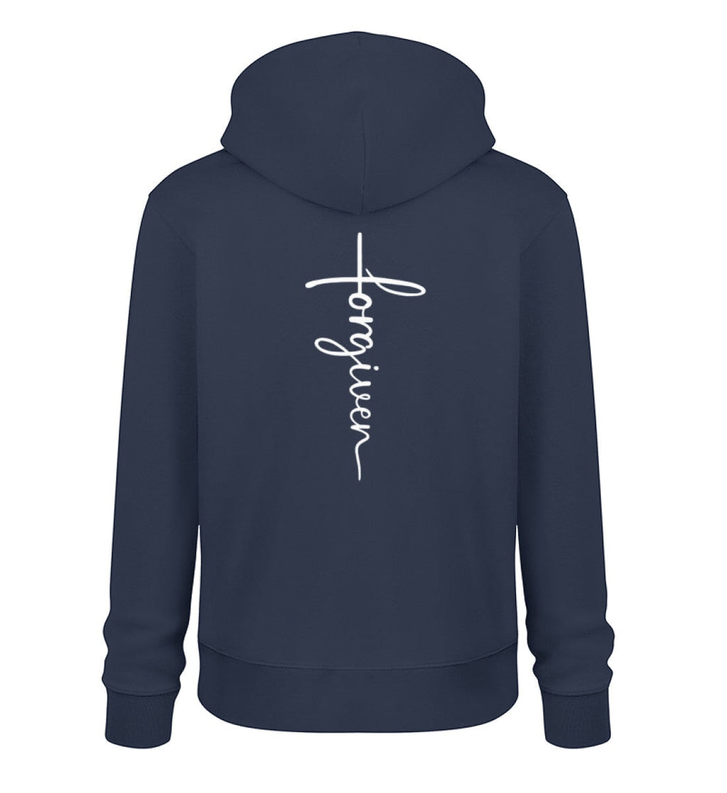 FORGIVEN CROSS HOODIE BACKPRINT - Unisex Organic Hoodie 2.0 ST/ST Cruiser Hoodie 2.0 ST/ST Shirtee French Navy XS 