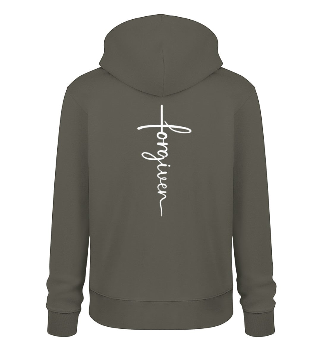 FORGIVEN CROSS HOODIE BACKPRINT - Unisex Organic Hoodie 2.0 ST/ST Cruiser Hoodie 2.0 ST/ST Shirtee Khaki XS 
