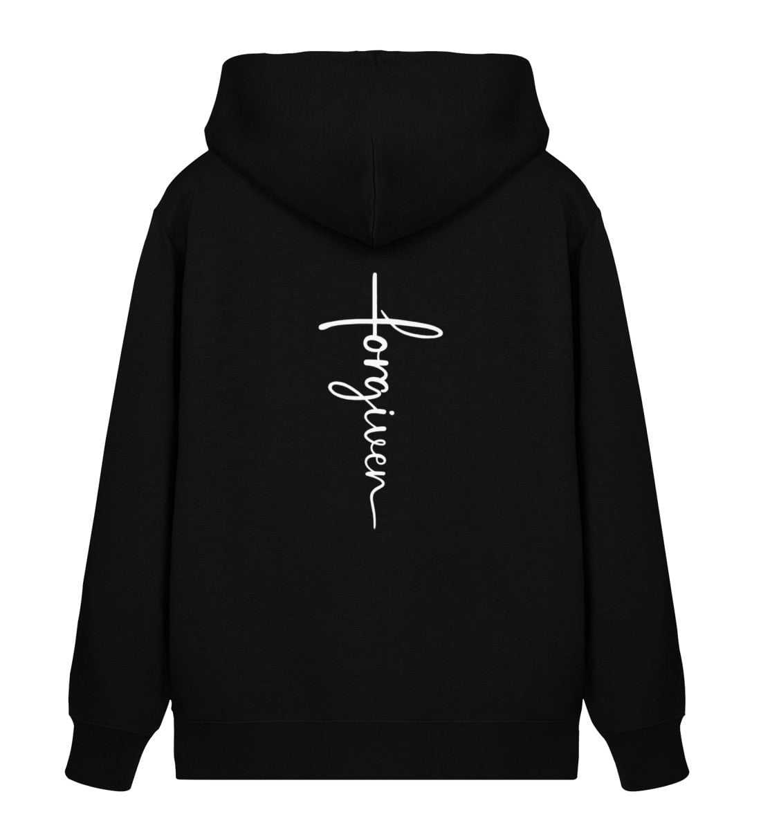 FORGIVEN CROSS ZIPPER BACKPRINT - Unisex Organic Zipper 2.0 ST/ST Connector Zipper 2.0 ST/ST Shirtee Black XS 