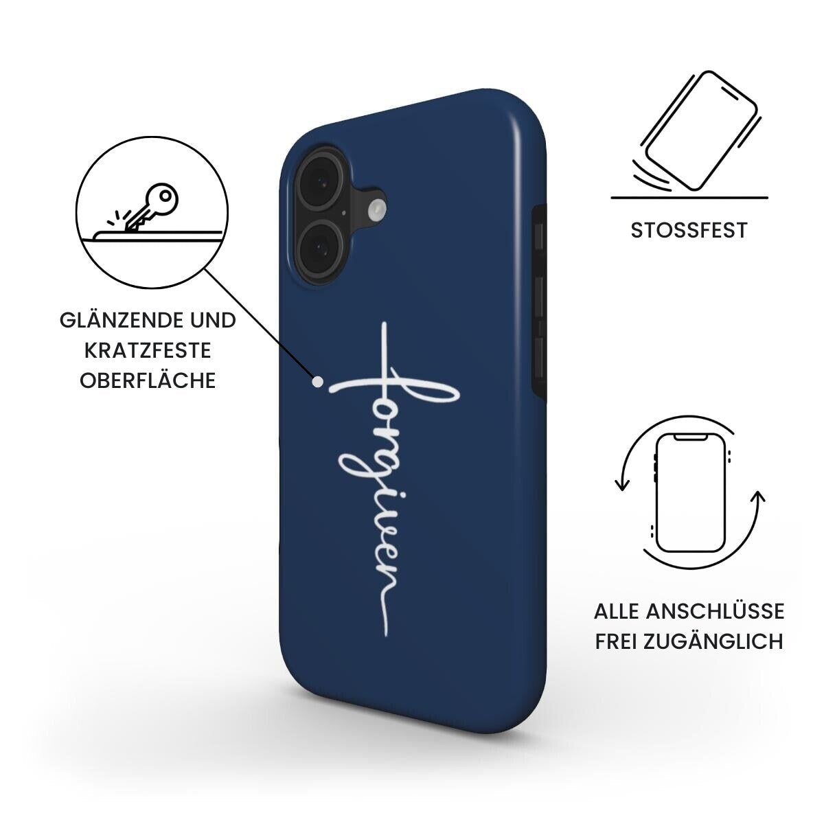 FORGIVEN robuste Handyhülle in Dunkelblau Tech Accessories Podbase 
