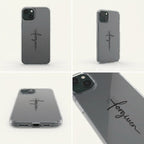 FORGIVEN transparente Handyhülle mit schwarzem Druck Tech Accessories Podbase 