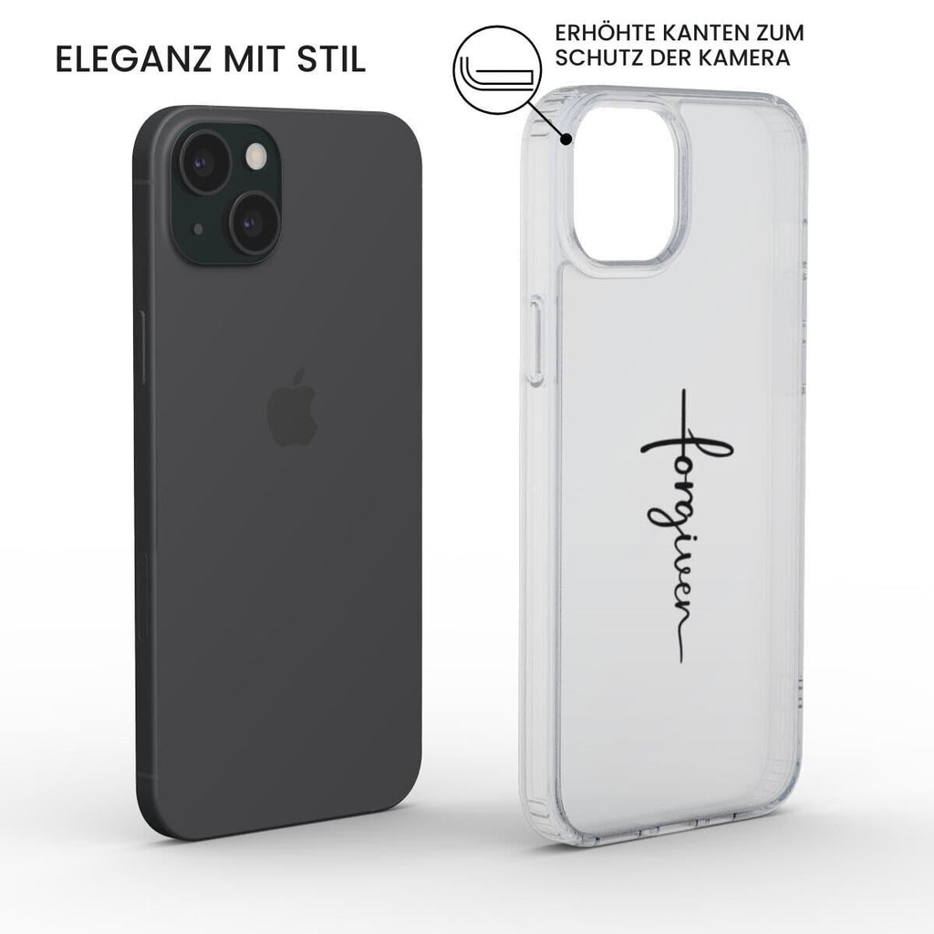 FORGIVEN transparente Handyhülle mit schwarzem Druck Tech Accessories Podbase 