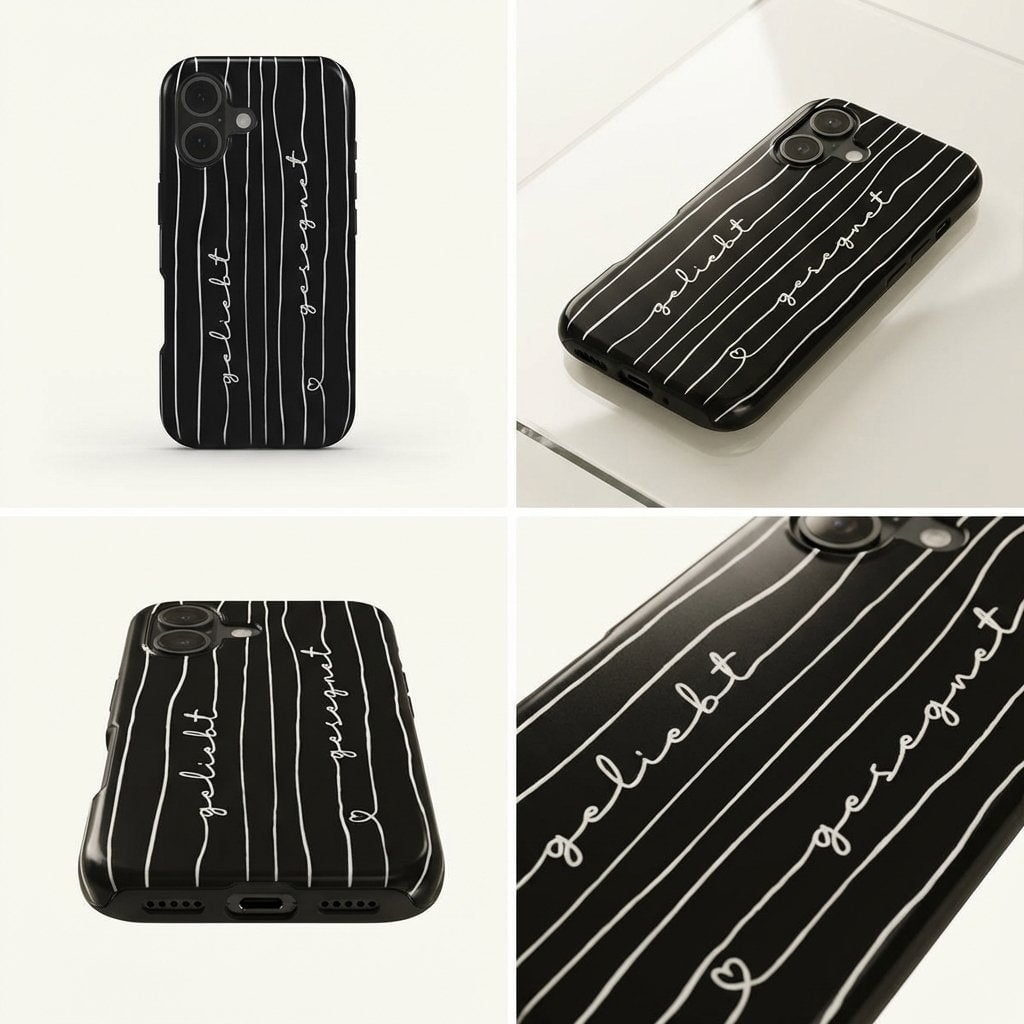 GELIEBT GESEGNET robuste Handyhülle in Schwarz Tech Accessories Podbase 