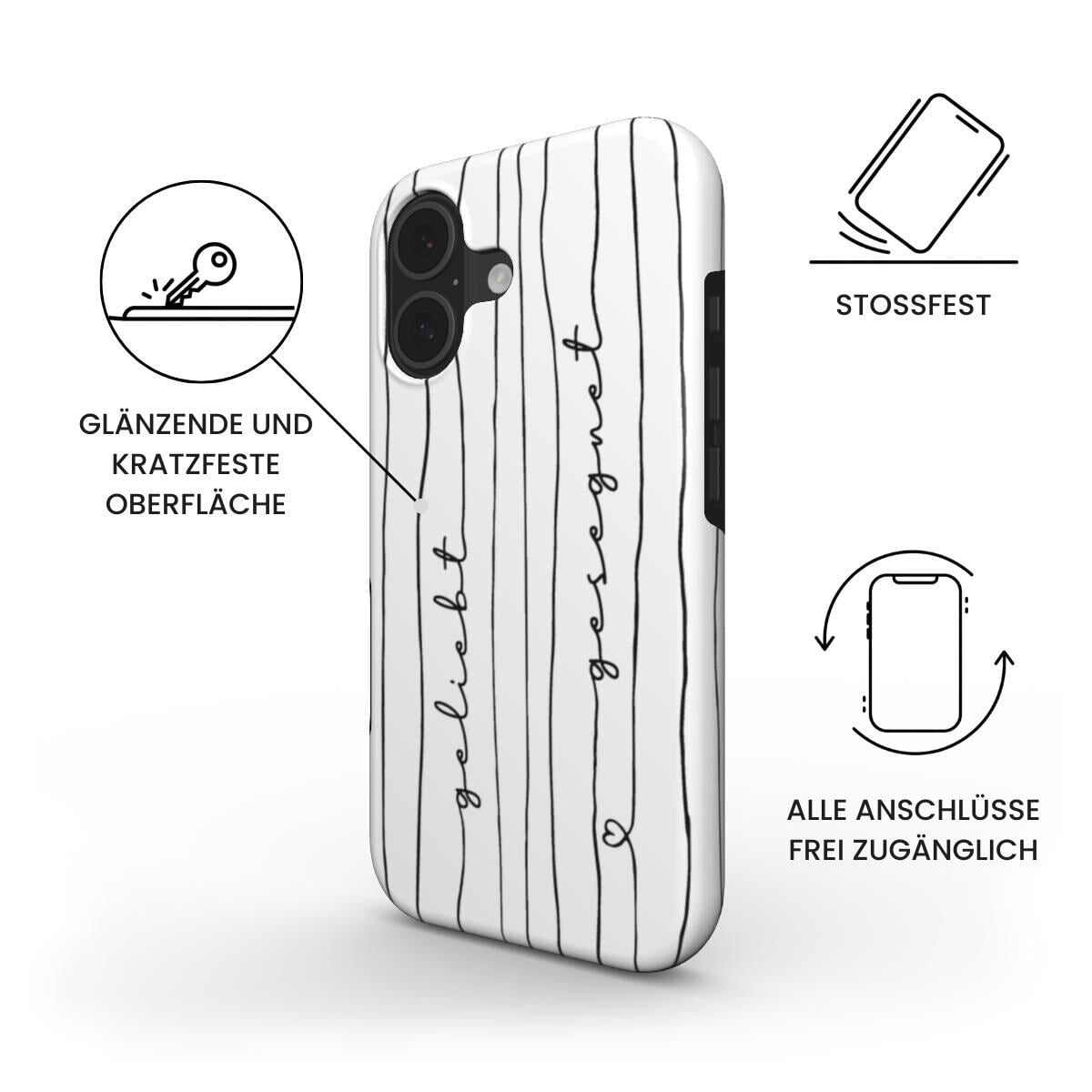 GELIEBT GESEGNET robuste Handyhülle in Weiß Tech Accessories Podbase 